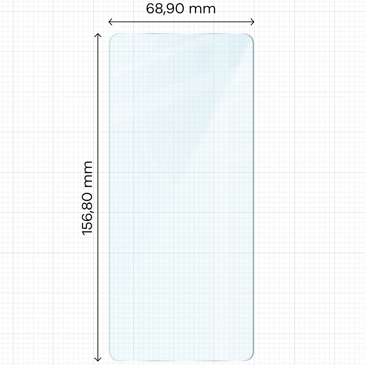 Miarka z wymiarami szkła hartowanego Bizon Glass Clear Duo do Redmi Note 12 Pro 5G / Note 12 Pro Plus 5G